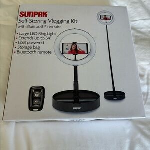 BRAND NEW IN BOX SUNPAK SELF STORING VLOGGING KIT WITH BLUETOOTH REMOTE